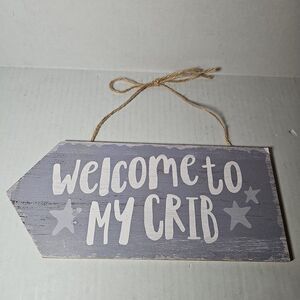 Hobby Lobby Welcome To My Crib Rope Hanging Kid Room Sign